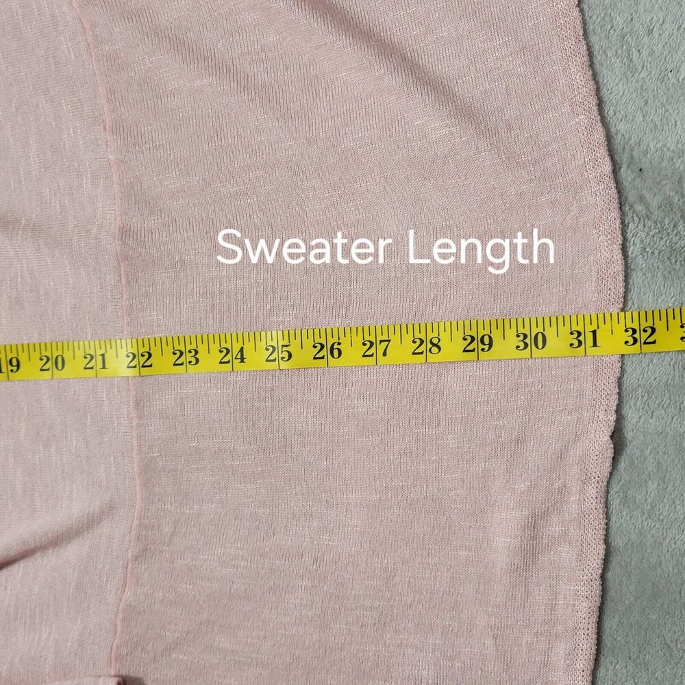 Dressbarn Womens Open Front  Linen Blend Cardigans Pink M Sz 1 X - Picture 7 of 9